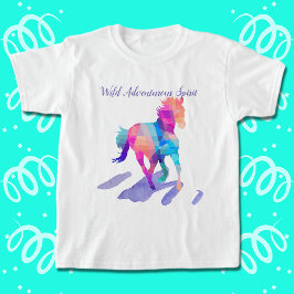 Regenboog kubisme Running Wild Paard Tri-Blend Shirt