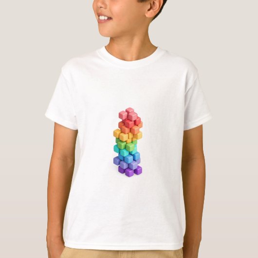 Regenboog Kubus Toren T-shirt (Voorkant)