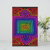 Regenboog Kuna Indiase Mola Briefpapier (Staand voorkant)