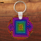 Regenboog Kuna Indiase Mola Sleutelhanger (Voorkant)