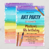 Regenboog kunst feest uitnodiging (Voorkant / Achterkant)