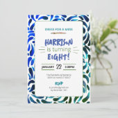 Regenboog Kunst Schilderen Verjaardagsfeest Jongen Kaart (Staand voorkant)