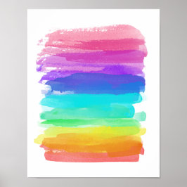 Regenboog kunstenaar penseelstreken minimalistisch poster