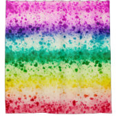 Regenboog Kwast Spatten Moderne Abstracte Kunst Douchegordijn (Voorkant)