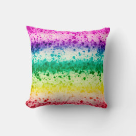 Regenboog Kwast Spatten Moderne Abstracte Kunst Kussen