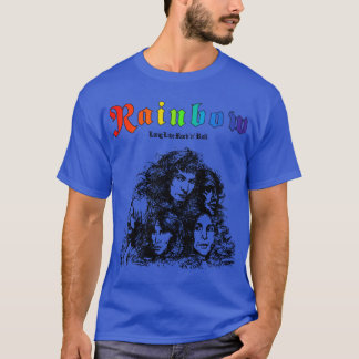 Regenboog lang leve rock roll retro grappig t-shirt