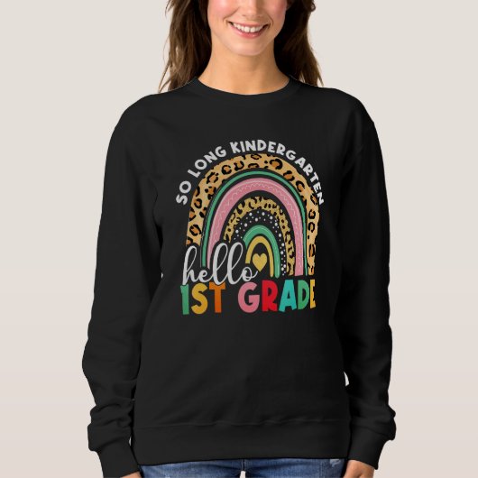 Regenboog, lange kindertuin Hallo eerste klas Trui (Voorkant)