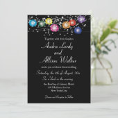 Regenboog Lantaarns Lesbische Huwelijksuitnodiging Kaart (Staand voorkant)