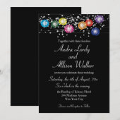 Regenboog Lantaarns Lesbische Huwelijksuitnodiging Kaart (Voorkant / Achterkant)