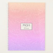  regenboog Larkspur bloemenpatroon Monogram Planner (Voorkant)