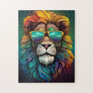 🧩 Regenboog Leeuw Legpuzzel