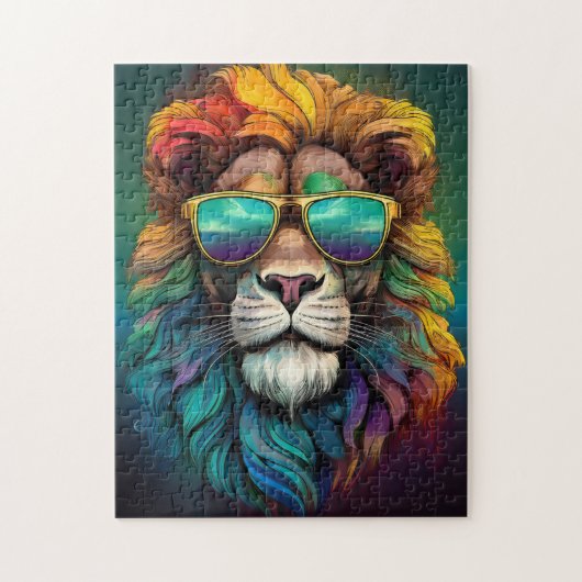🧩 Regenboog Leeuw Legpuzzel (Verticaal)