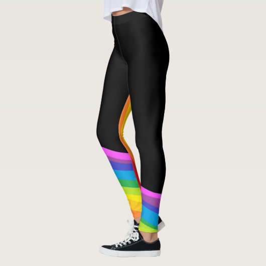 Regenboog Leggings Zwarte en Regenboogstempels (Links)