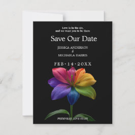 🌈 Regenboog Lelie Save the Date — Foto Achterkant