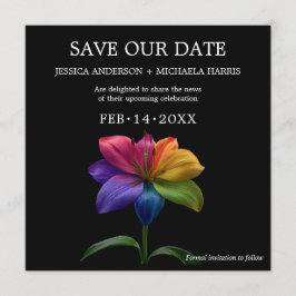 🌈 Regenboog Lelie Save the Date — Vierkant