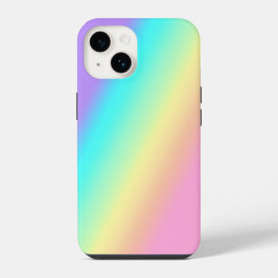 Regenboog Lente Pastels in Verlopende Strepen iPhone 14 Hoesje
