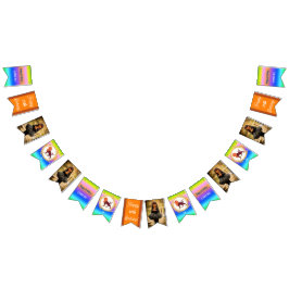 Regenboog Leo Glitter Verjaardagsfeest Vlaggetjes