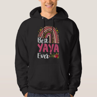 Regenboog Leopard Beste Yaya Ooit Moederdag Moeder Hoodie
