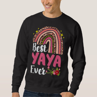 Regenboog Leopard Beste Yaya Ooit Moederdag Moeder Trui