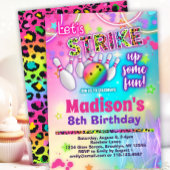 Regenboog Leopard Bowling Verjaardagsfeest Kaart