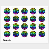 regenboog_leopard_drukveranderd ronde sticker (Vel)