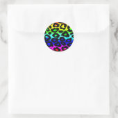 regenboog_leopard_drukveranderd ronde sticker (Tas)