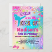 Regenboog Leopard Karate Verjaardagsfeestje Kaart (Voorkant)