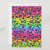 Regenboog Leopard Karate Verjaardagsfeestje Kaart (Achterkant)