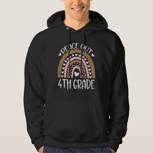 Regenboog Leopard Vrede Uit 4e klas Laatste Dag va Hoodie (Voorkant)