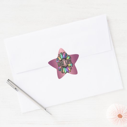 Regenboog Leopard Zonnebloem Moeder Leven Ster Sticker (Envelop)