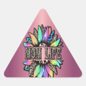 Regenboog Leopard Zonnebloem Moeder Leven Sticker (Voorkant)