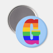 Regenboog Letter G Magneet (Voorkant / Achterkant)