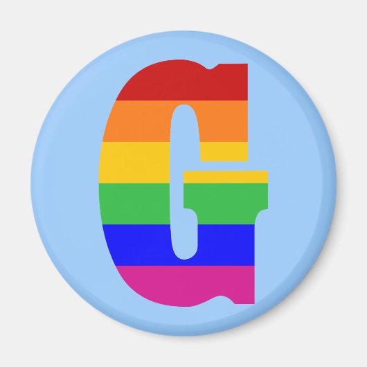 Regenboog Letter G Magneet (Voorkant)