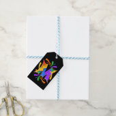 Regenboog Letter M Monogram Abstract Cadeaulabel (Met Touw)