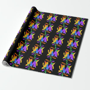 Regenboog Letter M Monogram Abstract Cadeaupapier