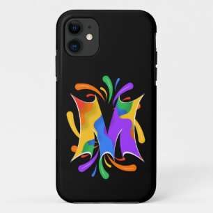 Regenboog Letter M Monogram Abstract Case-Mate iPhone Case