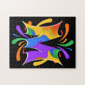 Regenboog Letter M Monogram Abstract Legpuzzel (Horizontaal)
