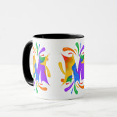 Regenboog Letter M Monogram Abstract Mok (Voorkant links)