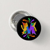 Regenboog Letter M Monogram Abstract Ronde Button 3,2 Cm (Voorkant /achterkant)