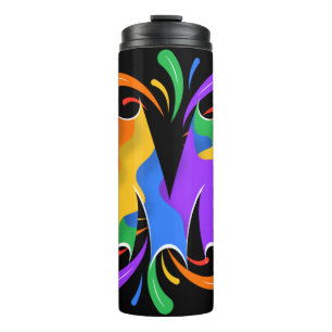Regenboog Letter M Monogram Abstract Thermosbeker