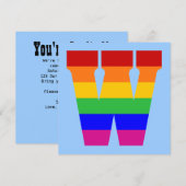 Regenboog Letter W Kaart (Voorkant / Achterkant)