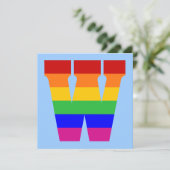 Regenboog Letter W Kaart (Staand voorkant)