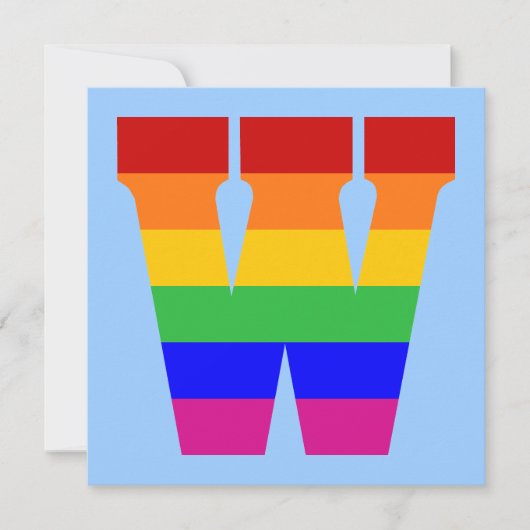 Regenboog Letter W Kaart (Voorkant)