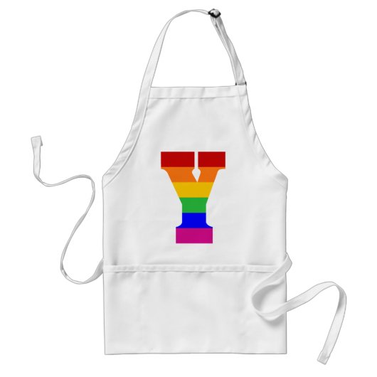 Regenboog Letter Y Standaard Schort (Voorkant)