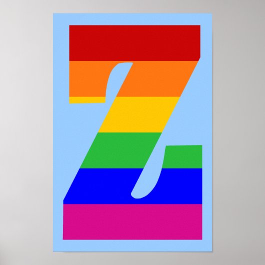 Regenboog Letter Z Poster (Voorkant)