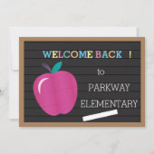 Regenboog Letters Apple Terug Naar School Digitale Kaart (Voorkant)