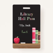 Regenboog Letters Chalkboard Verticale Hall Pass Badge (Voorkant)