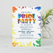 Regenboog Letters en Achtergrond Pride Verjaardags Kaart (Staand voorkant)