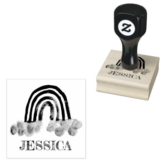 Regenboog Leuke Kinder Moderne Waterverf Rubberstempel (Gestempeld)