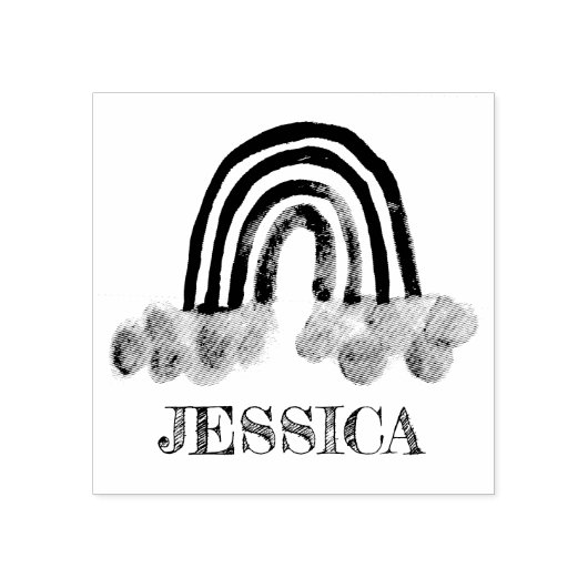 Regenboog Leuke Kinder Moderne Waterverf Rubberstempel (Afrduk)